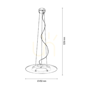 Minnesota függesztett lámpa, 1 db 3000 K-es, 22 W-os LED-del, krómozott fém/fehér-átlátszó üveg, Ø45 cm small 2