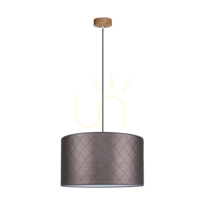 Mirabella függesztett lámpa, 1xE27, max.. 60 W-os, olajozott tölgyfa/antracit színű fonott kábel/barna lámpaernyő, Ø50 cm small 0