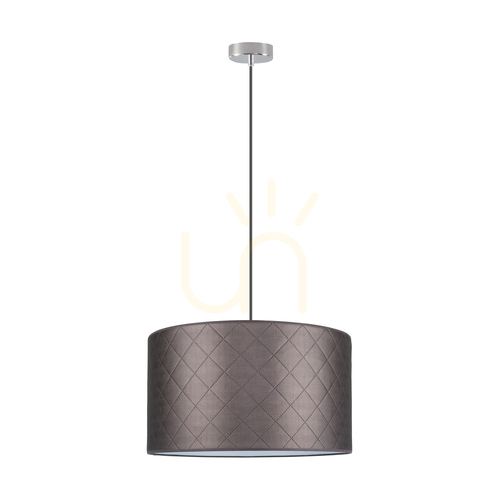 Jelölje be Mirabella függesztett lámpa, 1xE27, Max. 60 W, krómozott fém/antracit színű fonott kábel/barna lámpaernyő, Ø50 cm