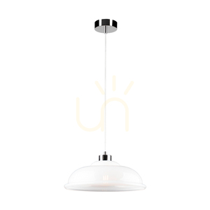Molde függesztett lámpa, 1xE27, Max. 60 W, krómozott fém / átlátszó PVC-kábel / fehér üvegburás lámpa, Ø34 cm small 1