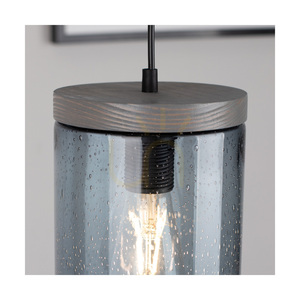 Monsun függesztett lámpa, 4xE27, max.. 60 W, szürkére pácolt fenyő / fekete PVC-kábel / füstölt üveg lámpaernyő, 100 cm small 3