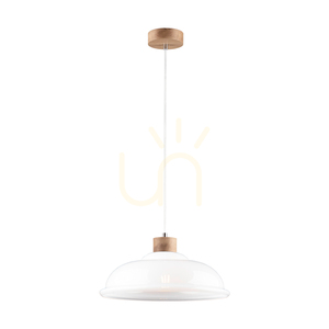 Molde függesztett lámpa, 1xE27, Max. 60 W, olajozott tölgy / átlátszó PVC-kábel / fehér üvegburák, Ø34 cm small 1