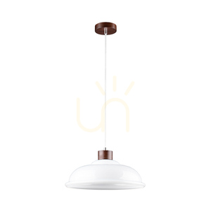 Molde függesztett lámpa, 1xE27, Max. 60 W, bükk- és diófa / átlátszó PVC-kábel / fehér üvegburás lámpaernyő, Ø34 cm small 0