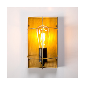Netuno fali lámpa, 1xE27, Max. 15 W-os LED, barna színűre festett fenyő / fekete fém / arany színű fém lámpaernyő, 15 cm small 3