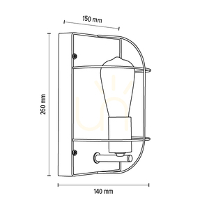 Netuno fali lámpa, 1xE27, Max. 15 W-os LED, barna színűre festett fenyő / fekete fém / arany színű fém lámpaernyő, 15 cm small 5