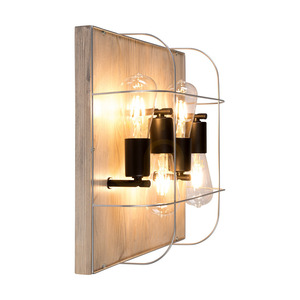 Netuno mennyezeti lámpa, 4xE27, Max. 15 W-os LED, festett fenyő, szürke/fekete fém, ezüst színű fém lámpaernyő, 40 cm small 3