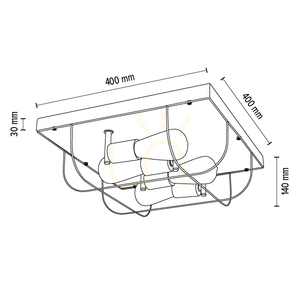 Netuno mennyezeti lámpa, 4xE27, Max. 15 W-os LED, festett fenyő, szürke/fekete fém, ezüst színű fém lámpaernyő, 40 cm small 6