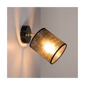 Nevoa fali lámpa, 1xE27, max.. 25 W-os fekete-arany fém/fekete lámpaernyő, 25 cm small 2