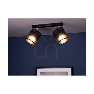 Nevoa mennyezeti lámpa, 2xE27, Max. 25 W, fekete-króm fém/fekete lámpaernyő, 52 cm small 3