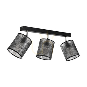 Nevoa mennyezeti lámpa, 3xE27, Max. 25 W, fekete-króm fém/fekete lámpaernyő, 67 cm small 0