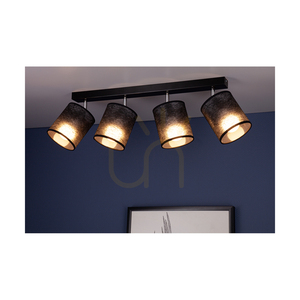 Nevoa mennyezeti lámpa, 4xE27, Max. 25 W, fekete-króm fém/fekete lámpaernyő, 90 cm small 2
