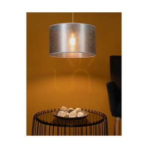 Nevoa függesztett lámpa, 1xE27, Max. 60 W, fekete fém/átlátszó PVC-kábel/ezüst lámpaernyő, Ø40 cm small 4