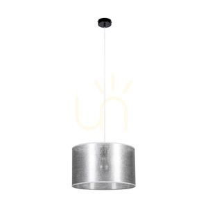 Nevoa függesztett lámpa, 1xE27, Max. 60 W, fekete fém/átlátszó PVC-kábel/ezüst lámpaernyő, Ø40 cm small 0
