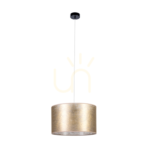 Jelölje be Nevoa függesztett lámpa, 1xE27, Max. 60 W, fekete fém/átlátszó PVC-kábel/arany lámpaernyő, Ø40 cm