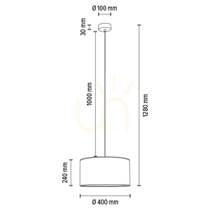 Nevoa függesztett lámpa, 1xE27, Max. 60 W, fekete fém/átlátszó PVC-kábel/fekete lámpaernyő, Ø40 cm small 4