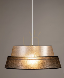 Nevoa függesztett lámpa, 1xE27, Max. 60 W, fekete fém / átlátszó PVC-kábel / ezüst-fekete lámpaernyő, Ø50 cm small 3