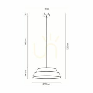 Nevoa függesztett lámpa, 1xE27, Max. 60 W, fekete fém / átlátszó PVC-kábel / ezüst-fekete lámpaernyő, Ø50 cm small 4