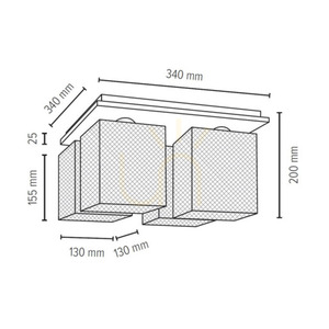 Norman mennyezeti lámpa, 4xE27, Max. 25 W, krómozott fém small 2
