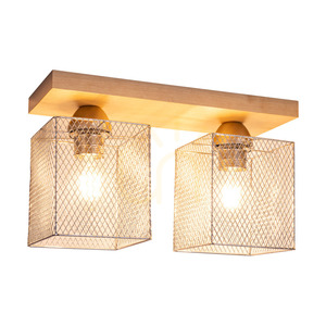 Norman Wood mennyezeti lámpa, 2xE27, Max. 25 W, nyírfa/krómozott fém lámpaernyő, 35 cm small 1