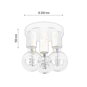 Notri mennyezeti lámpa, 3xE27, Max. 15 W-os LED, nyírfa/fekete fém, Ø20 cm small 4