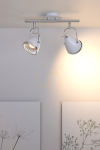 Oliver mennyezeti lámpa, 2 db GU10-es LED-del, max.. 5,5 W, fehér/króm színű fém, 35 cm small 3