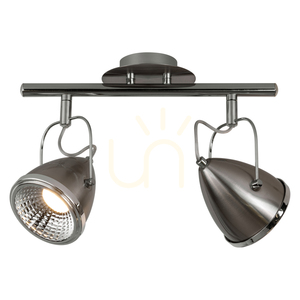 Oliver mennyezeti lámpa, 2 db GU10-es LED-del (max.. 6 W), szatén/króm fém, 35 cm small 1