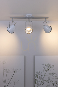 Oliver mennyezeti lámpa, 3 db GU10-es LED-izzóval együtt, max.. 6 W, fehér/króm színű fém, 53 cm small 3