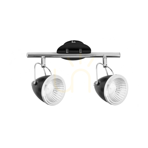 Jelölje be Oliver Incl mennyezeti lámpa. 2 db GU10-es LED, max.. 6 W, fekete/króm színű fém, 35 cm