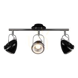 Oliver mennyezeti lámpa, 3 db GU10-es LED-izzóval együtt, max.. 6 W, fekete/króm színű fém, 53 cm small 1