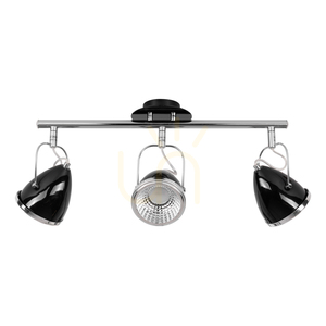 Oliver mennyezeti lámpa, 3 db GU10-es LED-izzóval együtt, max.. 6 W, fekete/króm színű fém, 53 cm small 0