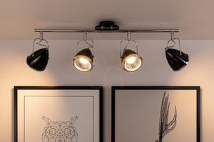 Oliver Incl mennyezeti lámpa. 4 db GU10-es LED, Max. 6 W, fekete/króm színű fém, 76 cm small 3