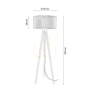 Panda állólámpa, 1xE27, Max. 60 W, nyírfa-fehér/átlátszó PVC-kábel/fehér lámpaernyő, Ø50 cm small 2
