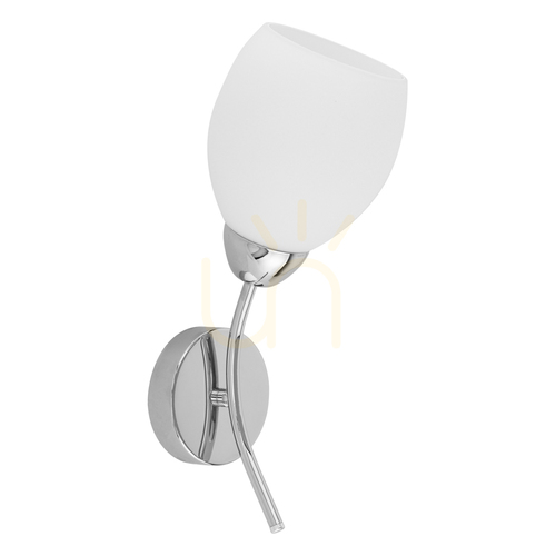 Jelölje be Parma fali lámpa, 1xE27, Max. 60 W, krómozott fém/fehér üvegburás, 16 cm