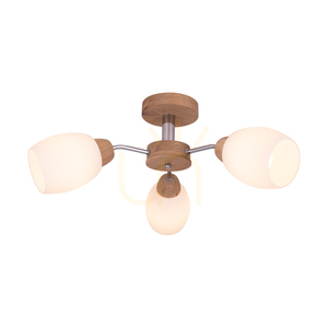 Spot Light Parma Wood 8320374 mennyezeti lámpa, 3 × E27, olajozott tölgy és króm, Ø62 cm small 1