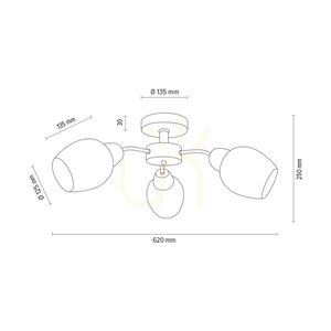 Spot Light Parma Wood 8320374 mennyezeti lámpa, 3 × E27, olajozott tölgy és króm, Ø62 cm small 4