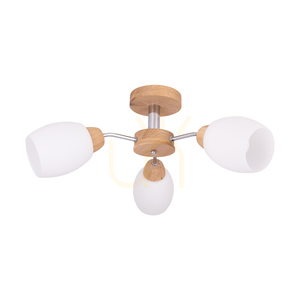 Spot Light Parma Wood 8320374 mennyezeti lámpa, 3 × E27, olajozott tölgy és króm, Ø62 cm small 0