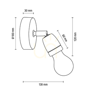 Porcia fali lámpa, 1xE27, max.. 25 W-os fekete-arany színű fém/fekete kerámia, 13 cm small 4