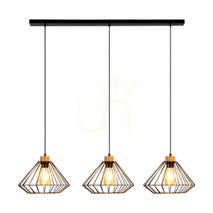 Britop RAQUELLE 187119304 függőlámpa, 3 × E27, fekete és olajozott tölgy, 117 cm small 1