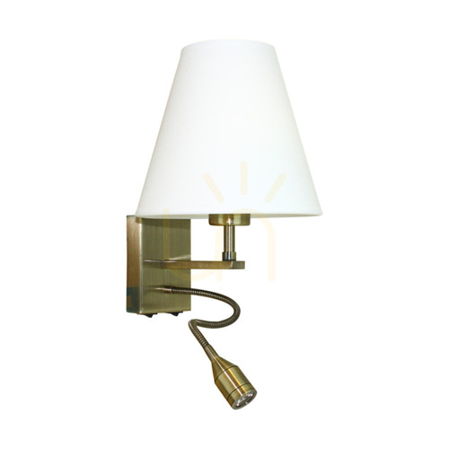 Jelölje be Relax fali lámpa: 1xE27 (max.. (60 W), 1 db 3000 K-es 1 W-os LED, fém patina/fehér, 25 cm-es lámpaernyő