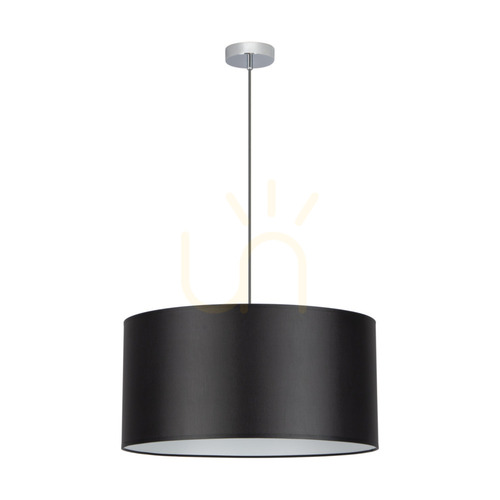 Jelölje be Rima függőlámpa, 1xE27, Max. 60 W, krómozott fém/antracit színű fonott kábel/fekete lámpaernyő, Ø50 cm