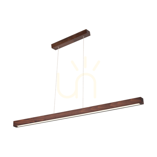 Jelölje be Smal 2xLED 3000K 34,5 W-os függesztett lámpa, bükk- és diófa / átlátszó PVC-kábel érintéses fényerő-szabályzóval, 120 cm