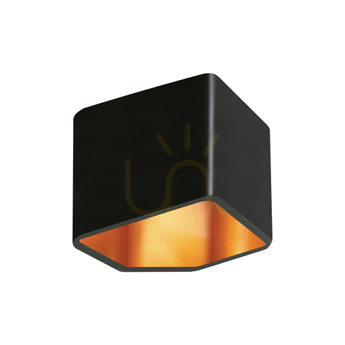 Jelölje be Space fali lámpa, 1 db 3000 K-es, 6 W-os LED-lámpával, fekete/arany színű fém, 16,4 cm