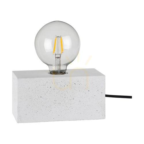 Jelölje be Strong dupla asztali lámpa, 1xE27, Max. 25 W, fehér beton/fekete PVC-kábel, 18 cm