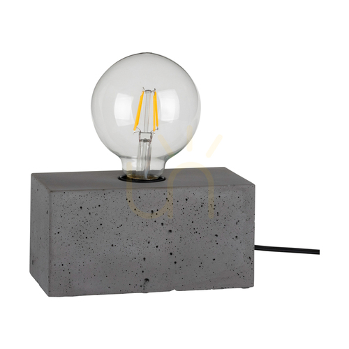 Jelölje be Strong dupla asztali lámpa, 1xE27, Max. 25 W, betonszürke/fekete, 18 cm-es PVC-kábel