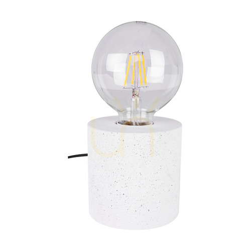 Jelölje be Strong kerek asztali lámpa, 1xE27, Max. 25 W, fehér beton/fekete PVC-kábel, Ø10 cm
