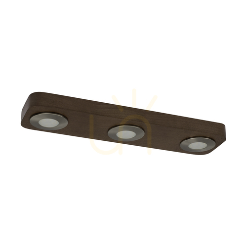 Jelölje be Sunniva mennyezeti lámpa, 3 db 3000 K-es, 5 W-os LED-del, bükk- és diófa / szaténfényű fém, 42 cm