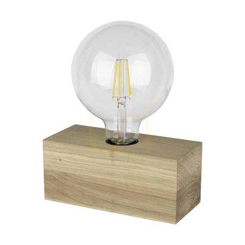 Jelölje be Theo asztali lámpa, 1xE27, Max. 25 W, olajozott tölgy/fekete, 18 cm-es PVC-kábel
