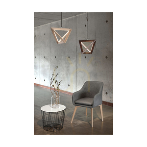 Trigonon függesztett lámpa, 1xLED, 3000K, 27 W, bükk- és diófa, fekete fonott kábel, 42 cm small 2