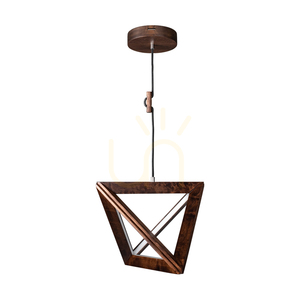 Trigonon függesztett lámpa, 1xLED, 3000K, 27 W, bükk- és diófa, fekete fonott kábel, 42 cm small 0