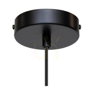 Trigonon függesztett lámpa, 1xE27, Max. 60 W, nyírfa/fekete fém/fekete PVC-kábel, 42 cm small 1